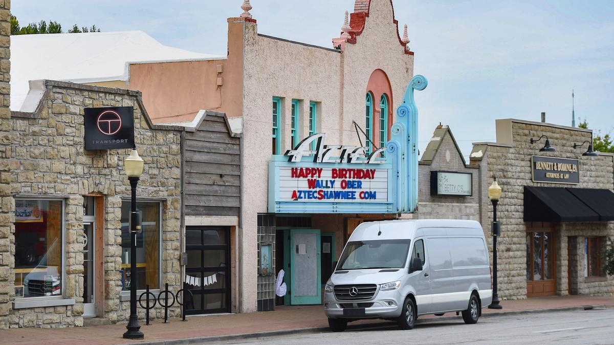  Transport Brewery, left, recently opened at 11113 Johnson Drive in downtown Shawnee, while the Aztec Theater, which dates to 1927, is undergoing renovations under new owners.