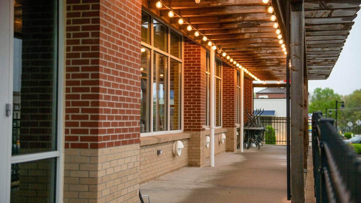 The patio area of Acre restaurant, under construction in Parkville.