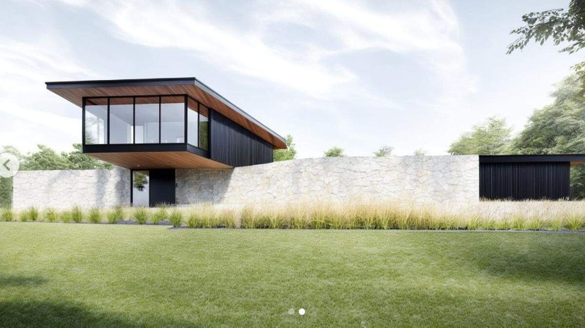 Rendering of $7 million cantilivered home now under construction at 6315 Ward Parkway. The front door and driveway will be to the north on 63rd Street. The 9,700 square foot home will also include a pool and pool house.