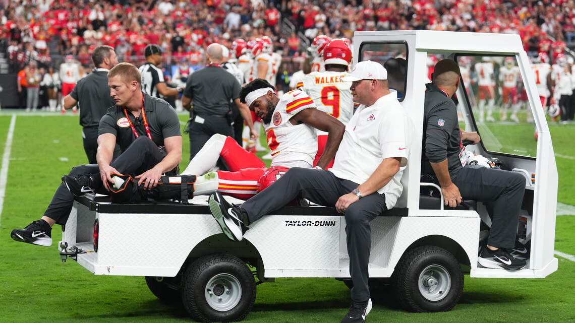 Chiefs’ Tyquan Thornton shares two upbeat messages after suffering ankle injury