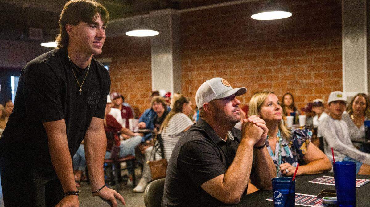 New Royals catcher Blake Mitchell watched Sunday night’s MLB Draft proceedings with parents Kevin and Jennifer at a draft party in the family’s hometown of Sinton, Texas.