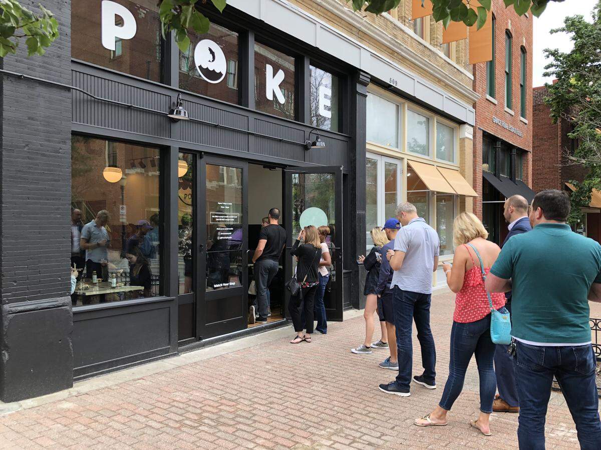 Freestyle Poké often has a line out the door at lunchtime. The River Market cafe opened in mid-June and is already expanding.