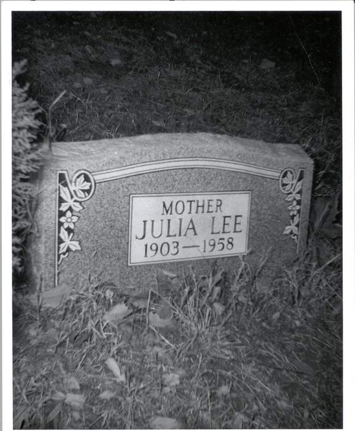 Julia Lee’s headstone in Highland Cemetery lists her birth year as 1903, but almost all other sources say it was 1902.