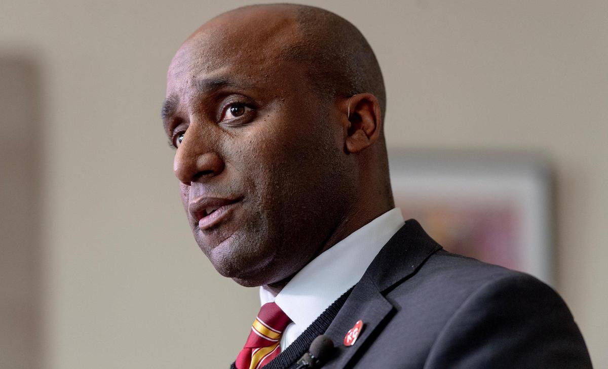 Kansas City Mayor Quinton Lucas speaks to reporters on Dec. 8, 2022, in Kansas City.