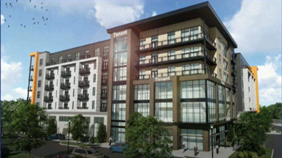 The Metcalf 108 project includes a seven story apartment building with about 220 units and retail and commercial space.