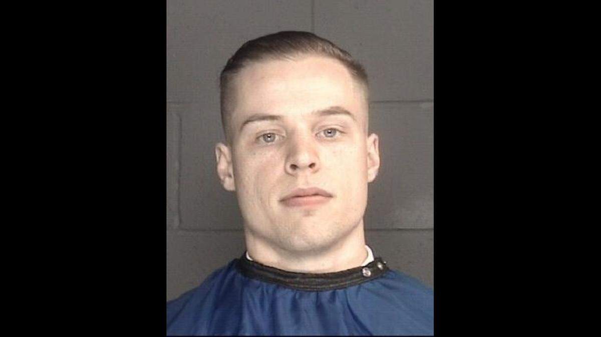Matthew Harrington, a former Leavenworth police officer, is pictured in a booking photo dated August 13, 2018. He has been indicted in a fatal police shooting that occurred while he was on duty in 2017.