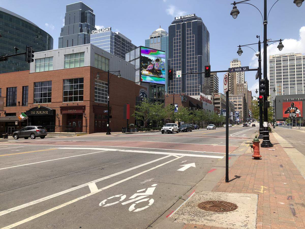 In the fall of 2017, the city added bike lanes to Grand Boulevard, creating a path for cyclists through the heart of downtown.