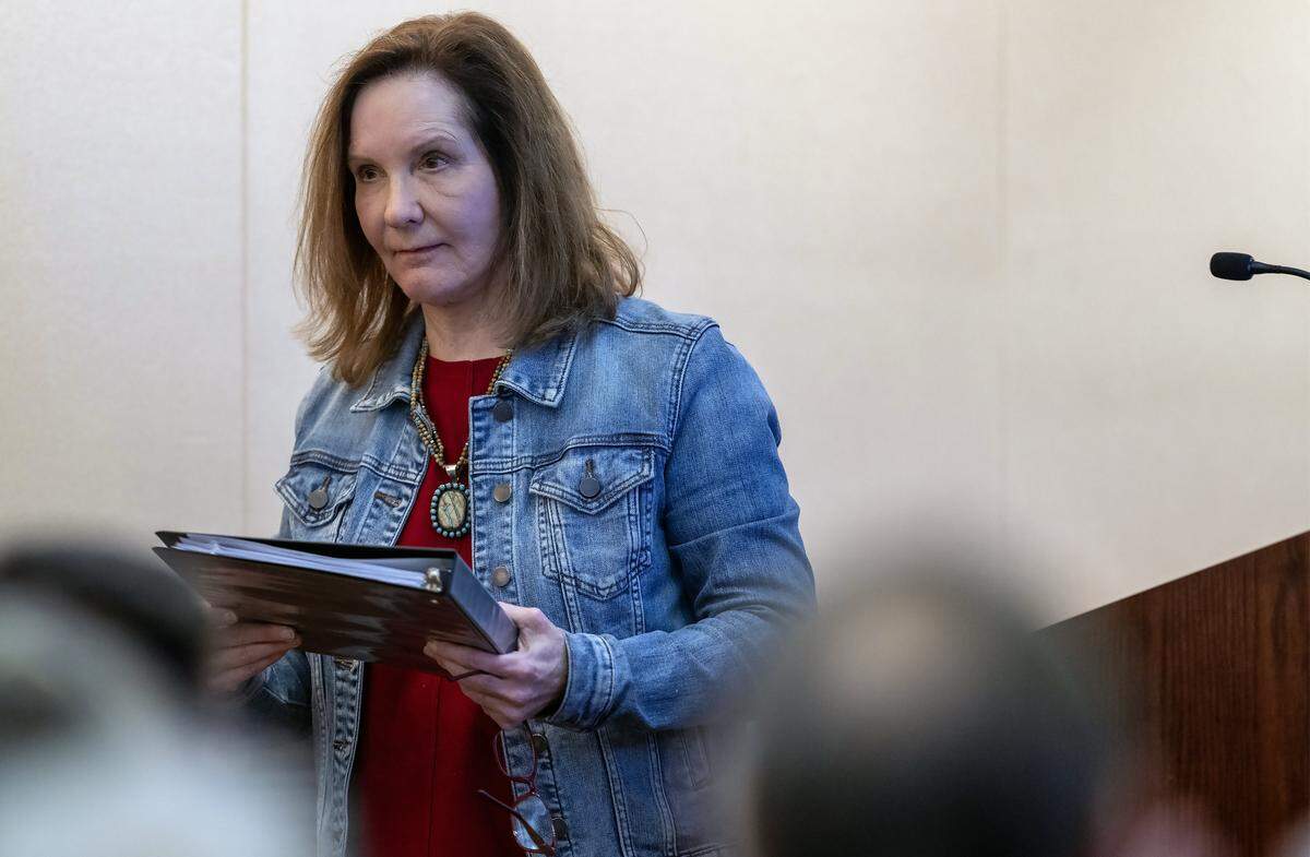Charlotte O'Hara, former Johnson County Commissioner and an Olathe resident, criticized the use of tax incentives, transparency, and the process as she addressed the Olathe City Council during their meeting on Tuesday, Feb. 3, 2026, as officials discussed the new Chiefs' training facility and the city's proposed pledge of local tax revenue to support the project.