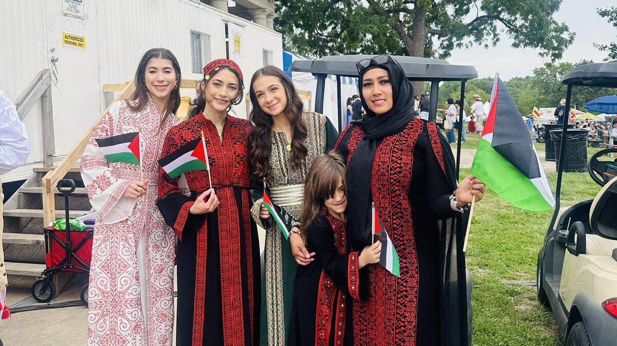 Representatives from Kansas City’s Palestinian community at the 2024 Ethnic Enrichment Festival.