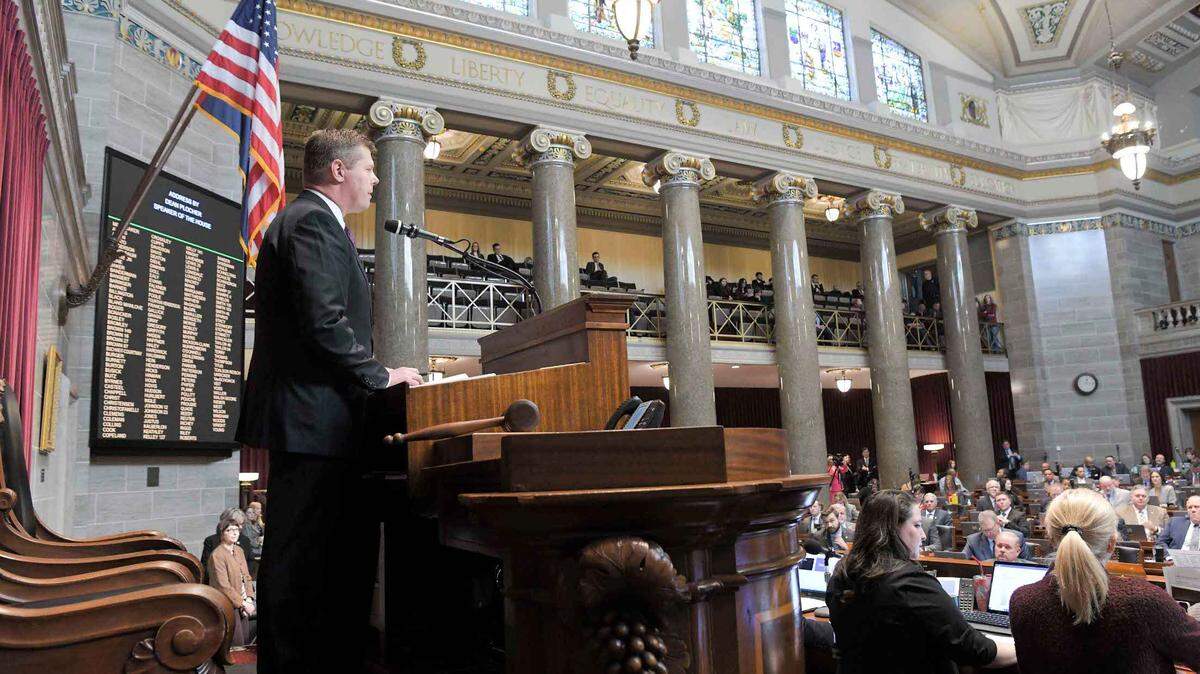 The Missouri House chamber as Speaker Dean Plocher presides.