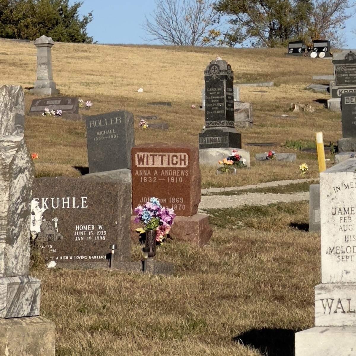 The headstone that made people think of witches.