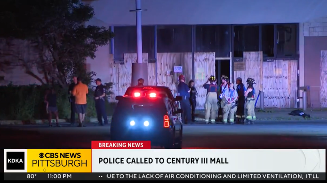 A teenage boy fell through the roof of an abandoned mall in West Mifflin, Pennsylvania, officials say.