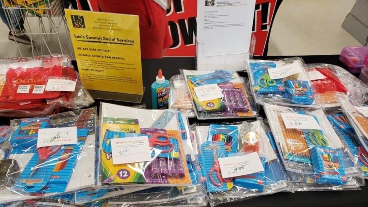 The Lee’s Summit Social Services’ Back-To-School supply drive will be held from July 27 to Aug. 21 this year. Supplies are available for students pre-kindergarten to high school seniors. “Every child should be given an opportunity to succeed, and we won’t let them start at a disadvantage,” says Matt Sanning, the organization’s executive director.