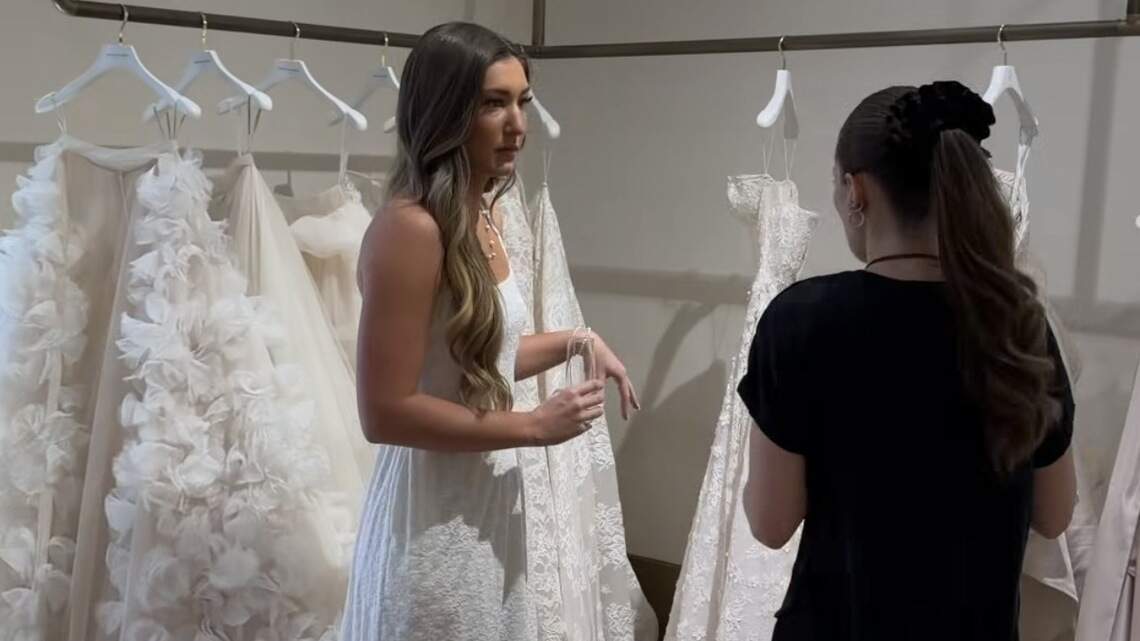 She said yes to the dress. Ana Demmer, engaged to Chiefs’ Creed Humphrey, shops NYC