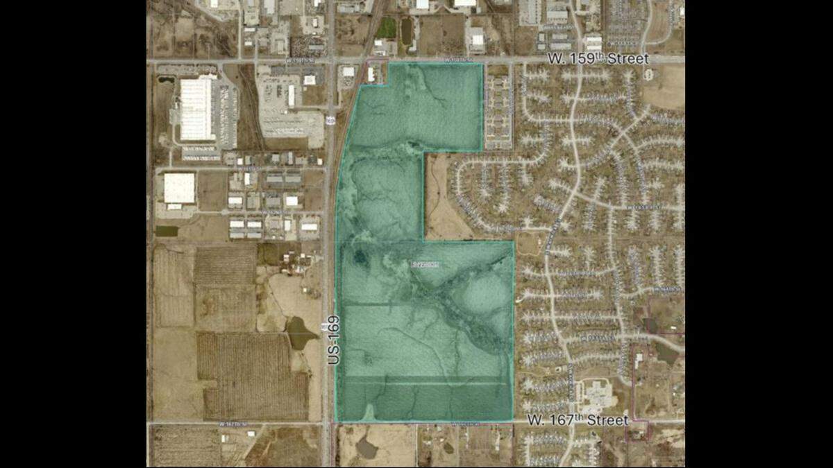 A developer is looking to build 13 warehouses as part of a new business park, as well as apartments, townhomes, duplexes and single-family homes as part of a major project northeast of 167th Street and US 169 Highway in Olathe.