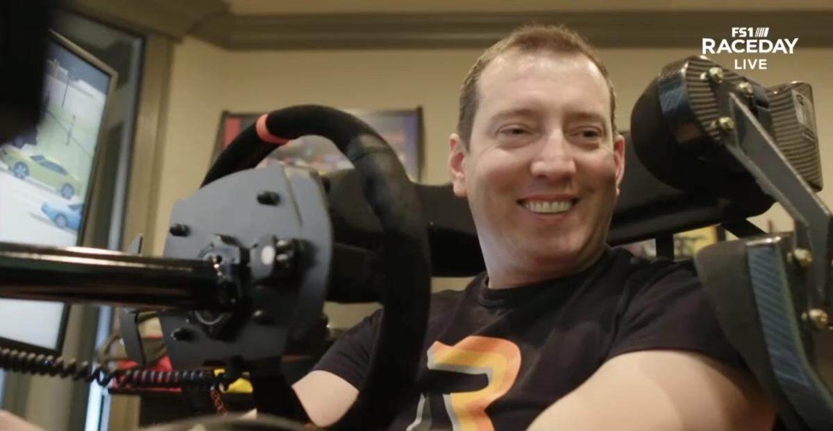 NASCAR driver Kyle Busch, who died Thursday, competed in a friendly virtual race on the iRacing platform against fellow driver Clint Bowyer and Kansas City Chiefs quarterback Patrick Mahomes in May 2021.
