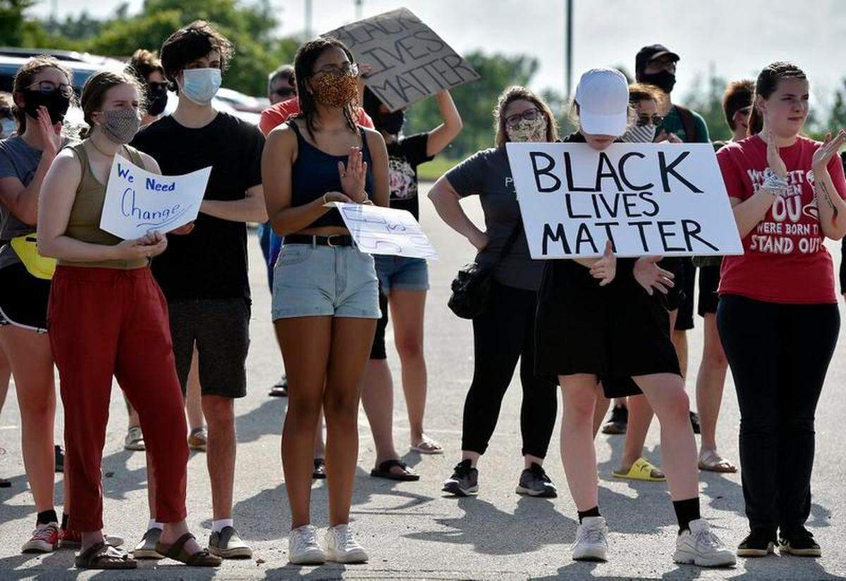 Students and parents protested racial bias and discrimination in the Lee’s Summit school district.