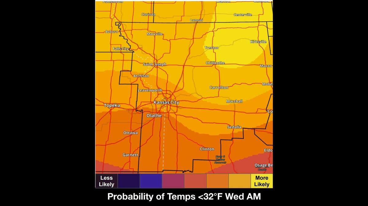 It’s finally sweater weather in Kansas City, with morning temperatures plunging into the 30s across the region. The coldest morning is expected to be Wednesday, when temperatures are expected to drop below freezing in some areas, according to the National Weather Service.