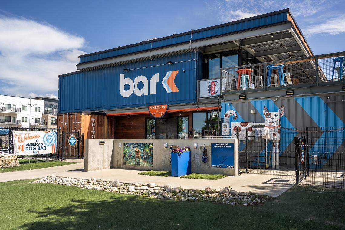 Bar K, formerly located at 501 Berkley Parkway, is pictured on Tuesday, July 30, 2025, in Kansas City. The dog bar and park permanently closed this week, citing riverfront construction and financial pressures.