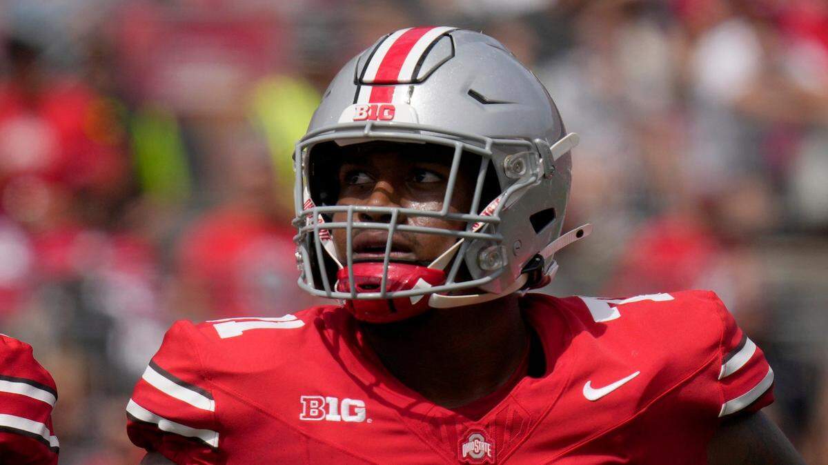 Ohio State Buckeyes offensive lineman Josh Simmons parlayed a successful college football career into a first-round selection in the NFL Draft, by the Kansas City Chiefs, on Thursday, April 24, 2025.