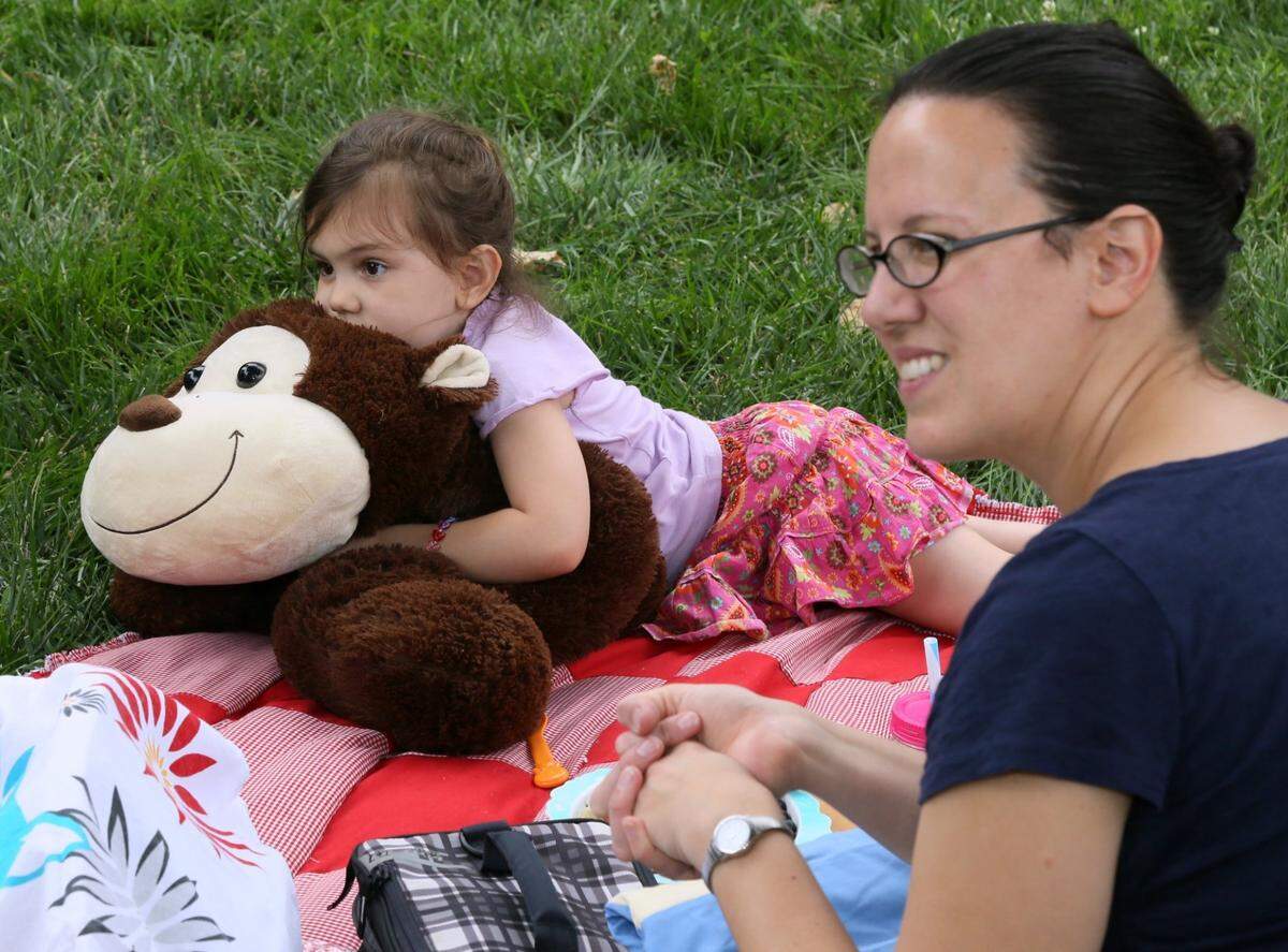 The Teddy Bear Picnic returns to Roanoke Park on July 9. In 2015, Avalee Lewis and her mother, Taylor Gass, both of Kansas City, joined in the fun.