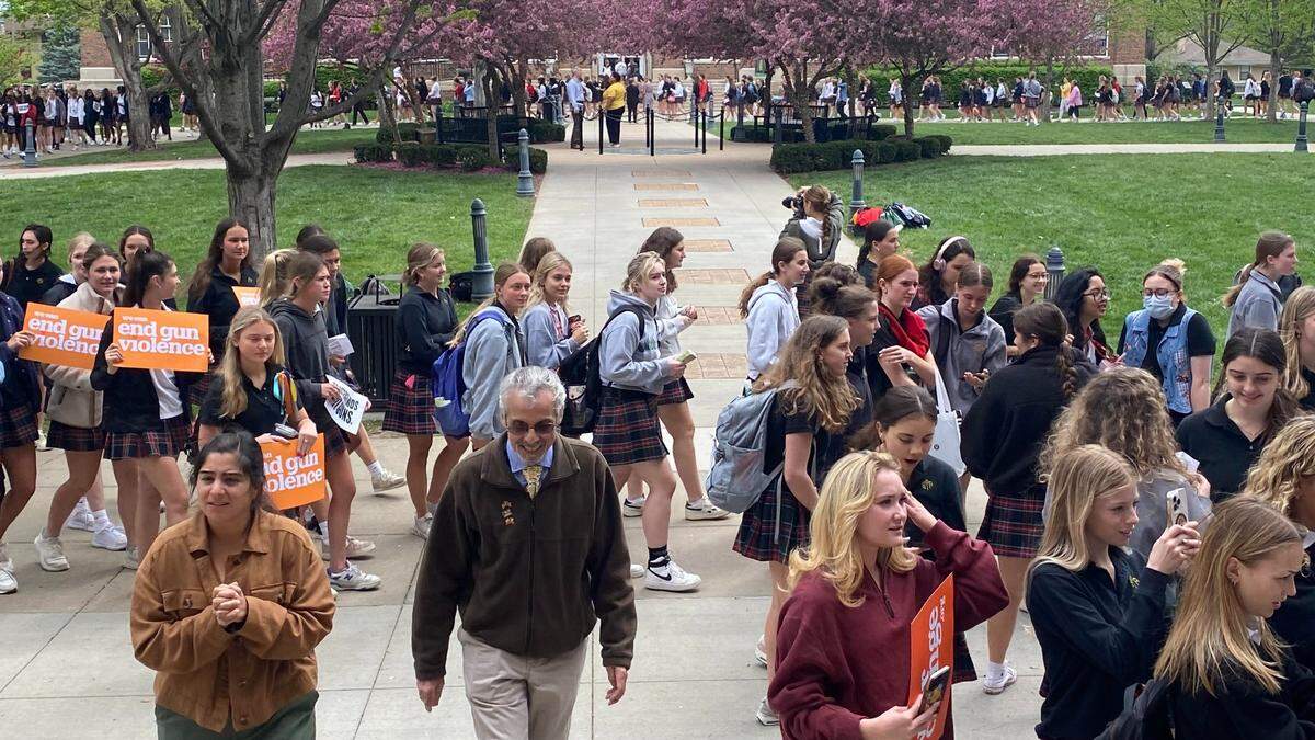 St. Teresa’s Academy rallied against gun violence Wednesday afternoon following the Northland shooting that left a 16-year-old with gun shot wounds after ringing the wrong doorbell.