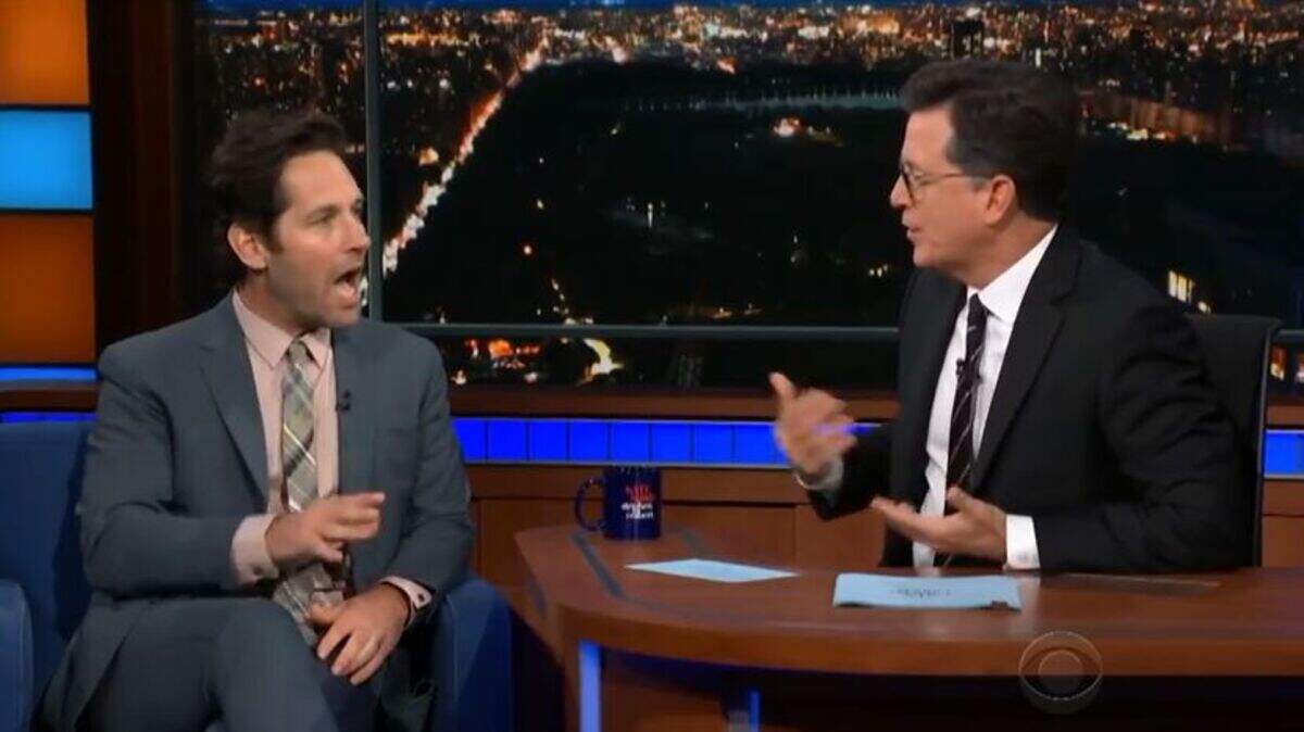 Actor Paul Rudd, who grew up in Overland Park, on "The Late Show with Stephen Colbert."