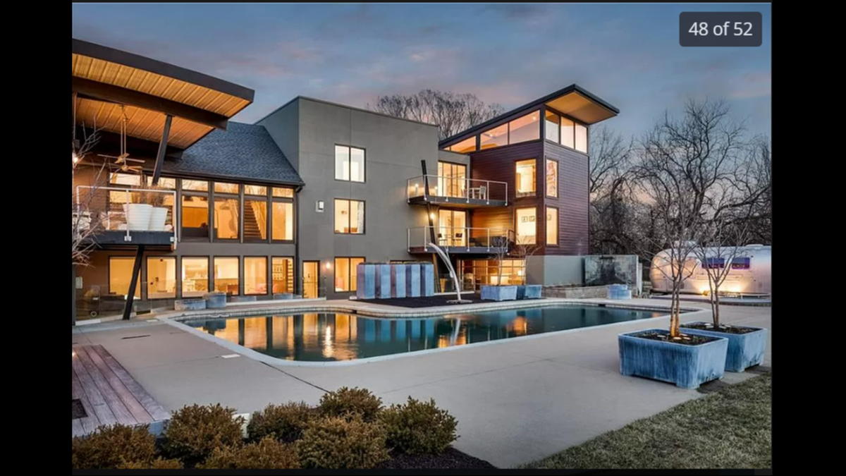 The heated pool in the backyard at the home at 14420 Mission Road in Leawood is seen on Zillow.