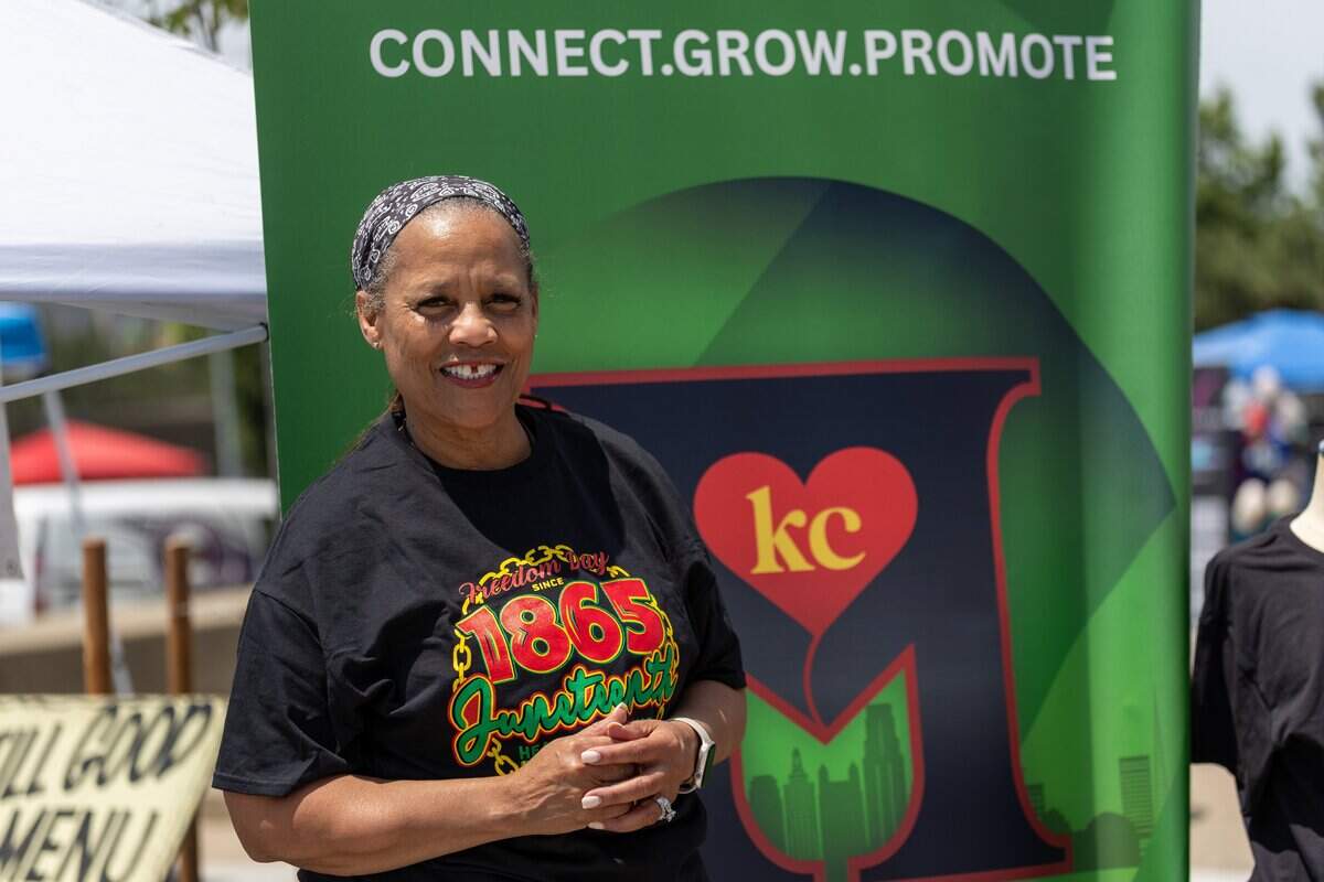 Kim Randolph-Davis, CEO and President of Heartland Black Chamber of Commerce during JuneteenthKC 15th Annual Heritage Festival at E 18th Street on Saturday, June 20, 2026.