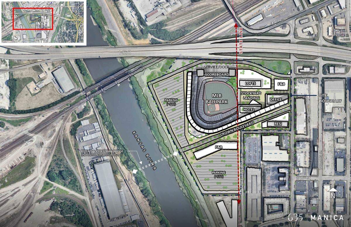 See the site location proposal for a new Kansas City Royals stadium in West Bottoms in KC.