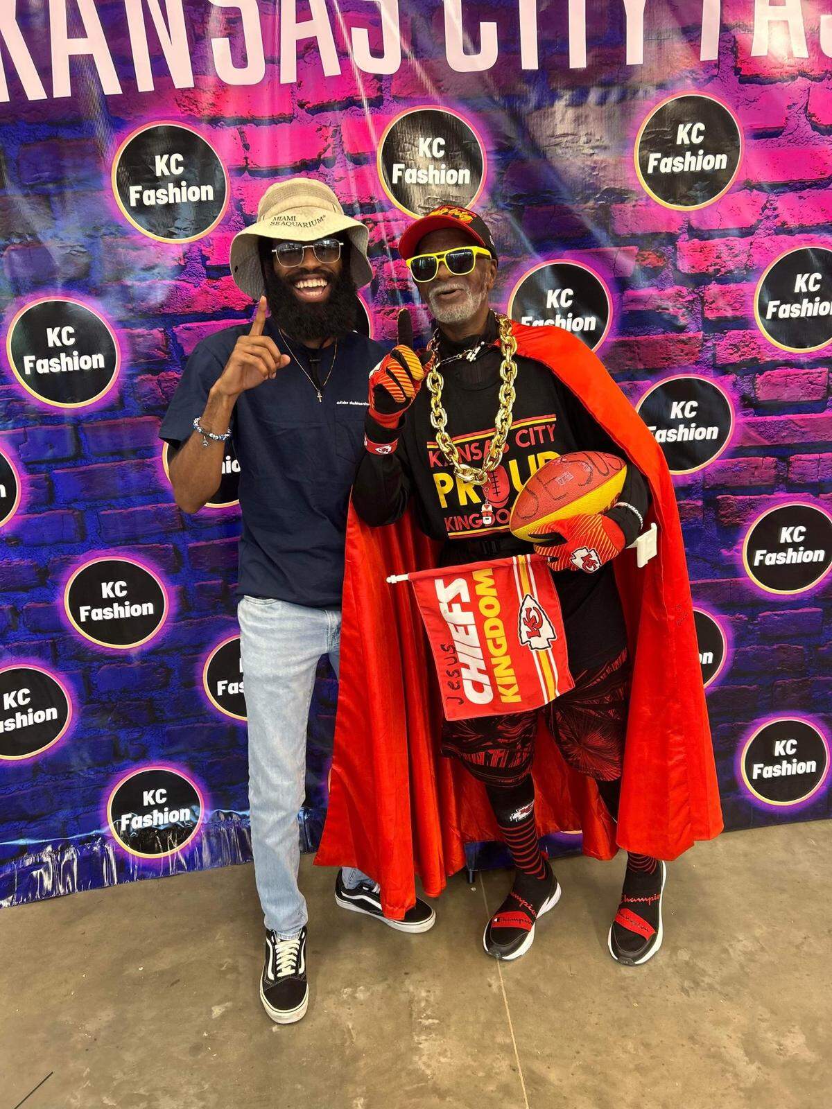 Michael Wheeler, known as KC Superman, and his successor, Jewell Sol, were together at this year’s KC Fashion Week.