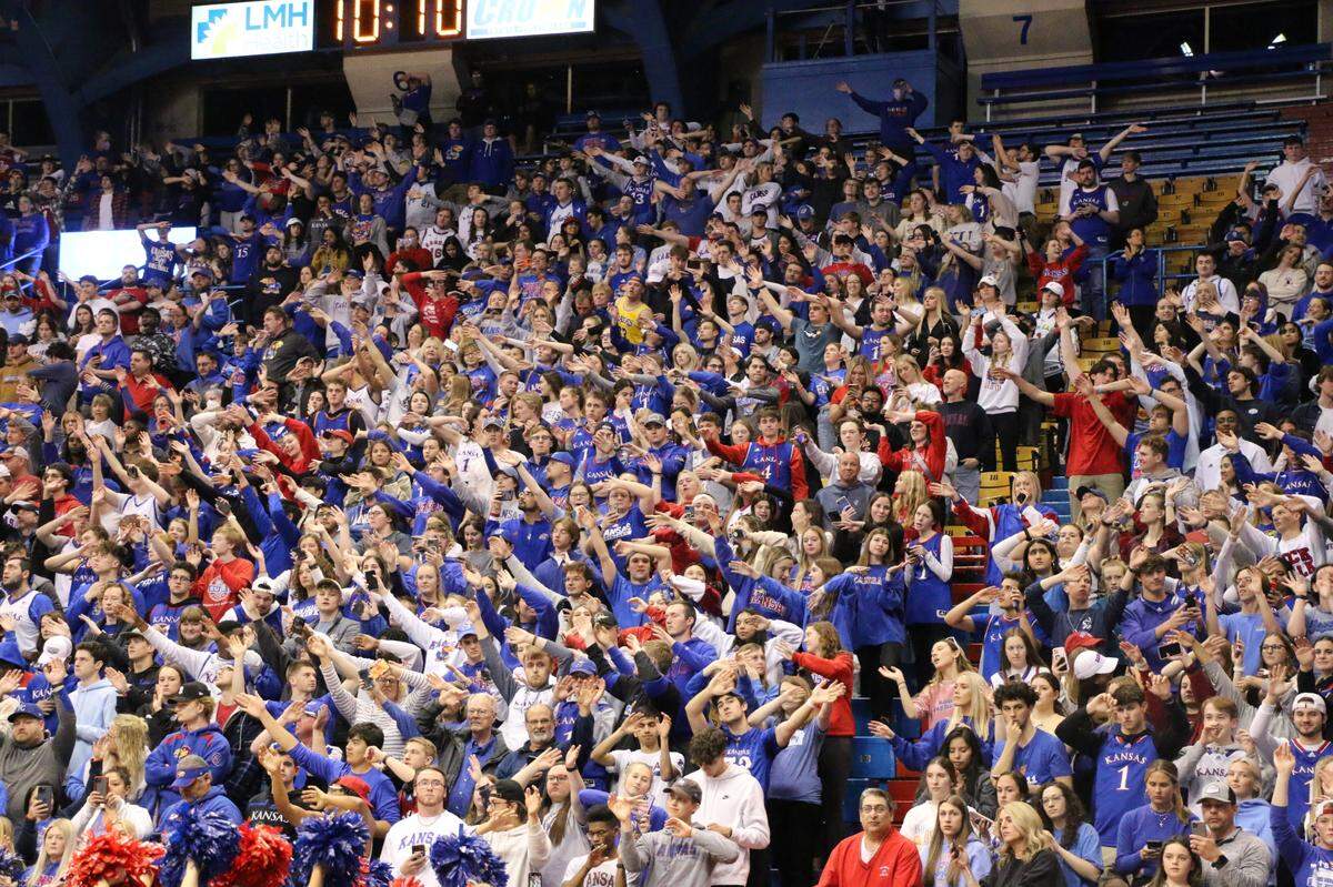 University of Kansas students and Jayhawk fans “waved the wheat” to welcome the men’s basketball team to Allen Fieldhouse in Lawrence after KU earned a spot in the Final Four. KU physicians have offered tips on how to deal with the stress of being a passionate sports fan.