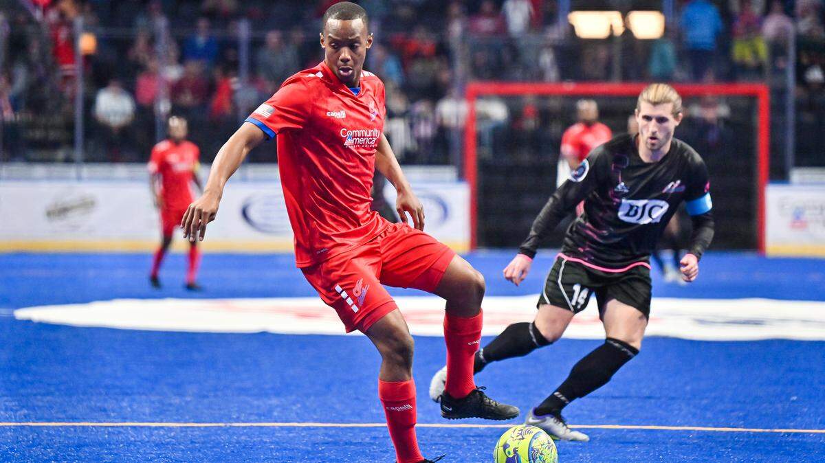 Kansas City Comets player Lesia Thetsane looks for options during a game last weekend against the St. Louis Ambush.