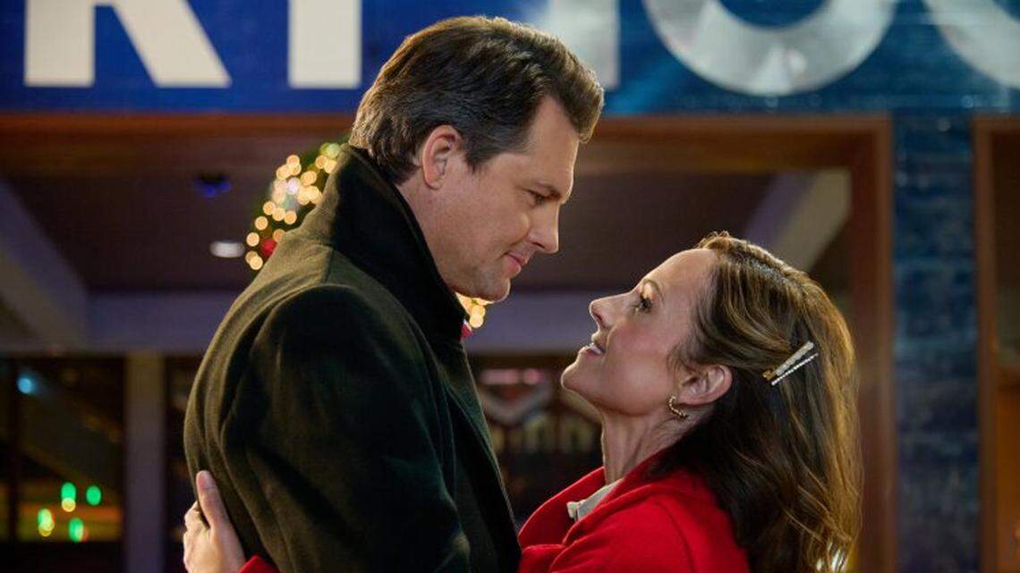 Hallmark Channel favorites Kristoffer Polaha (left) and Nikki DeLoach star in the new movie, “A Grand Ole Opry Christmas,” debuting Nov. 29. The two actors came to Kansas City in September to film the movie.