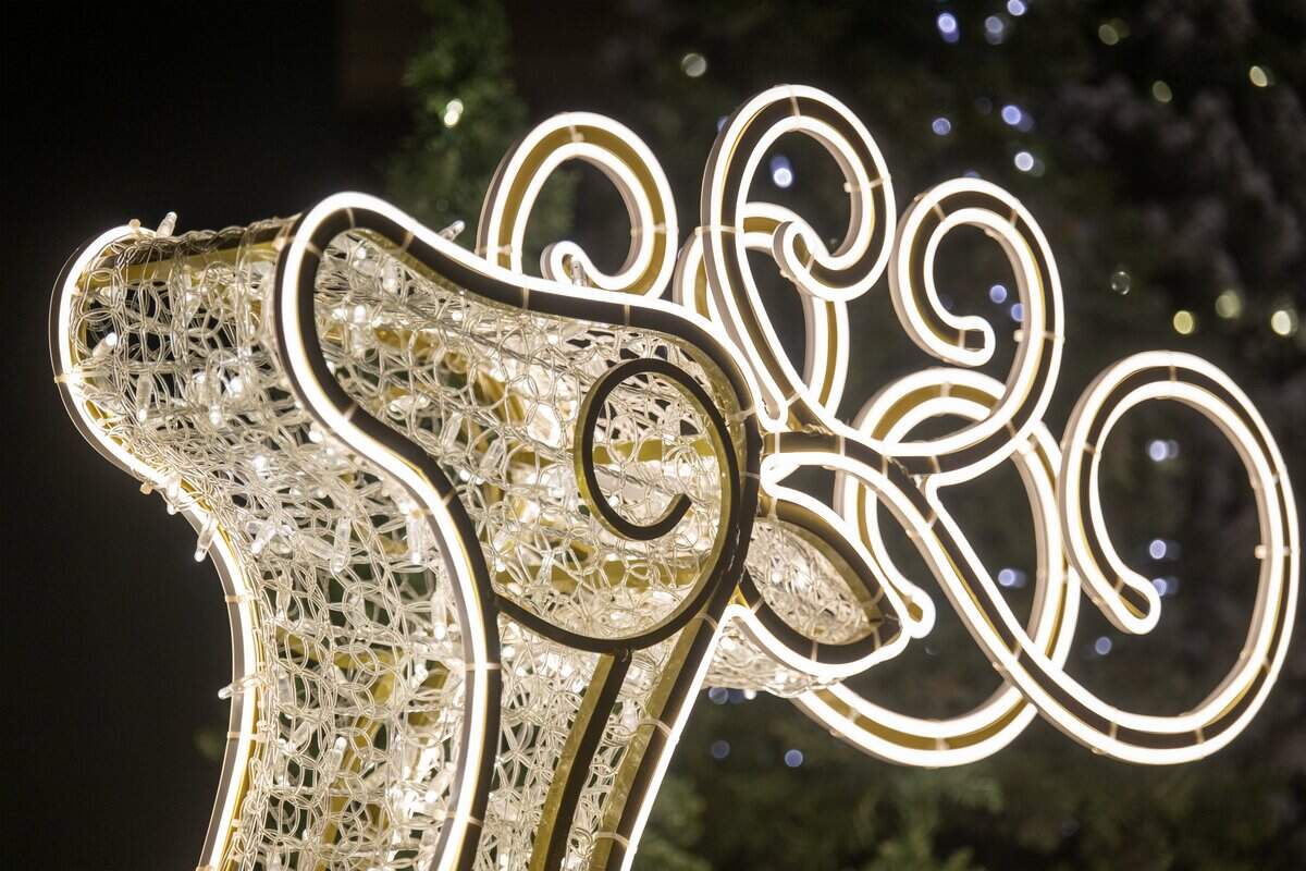Final touches were being put on “Holiday Reflections” at Union Station on Thursday, November 20, 2025, in Kansas City. The display is billed as Kansas City's largest holiday walk-through experience, filling 27,000 square feet of the historic Grand Plaza.