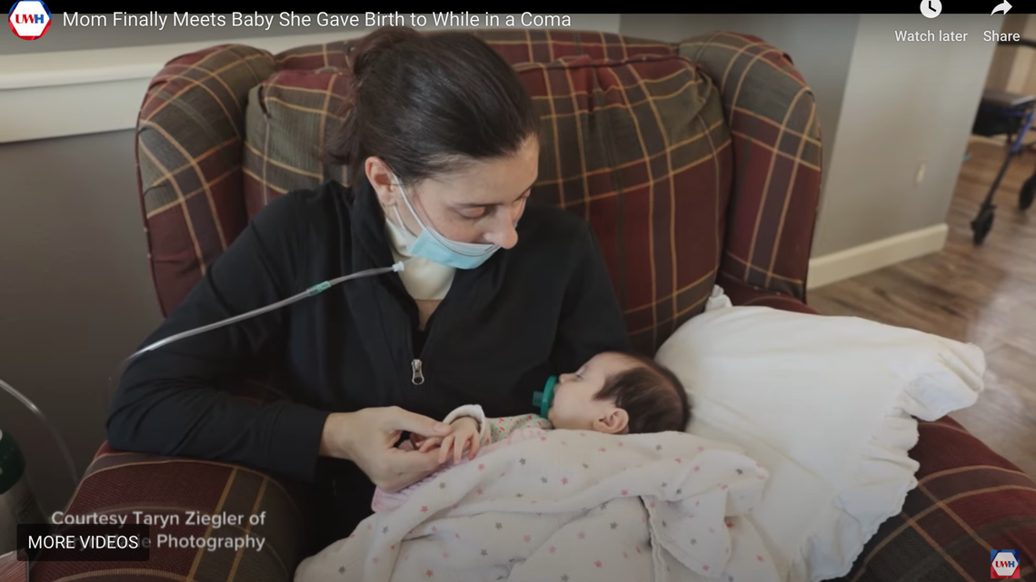 Kelsey Townsend gave birth to her daughter Lucy while a coma due to COVID-19. She met her daughter nearly three months later.