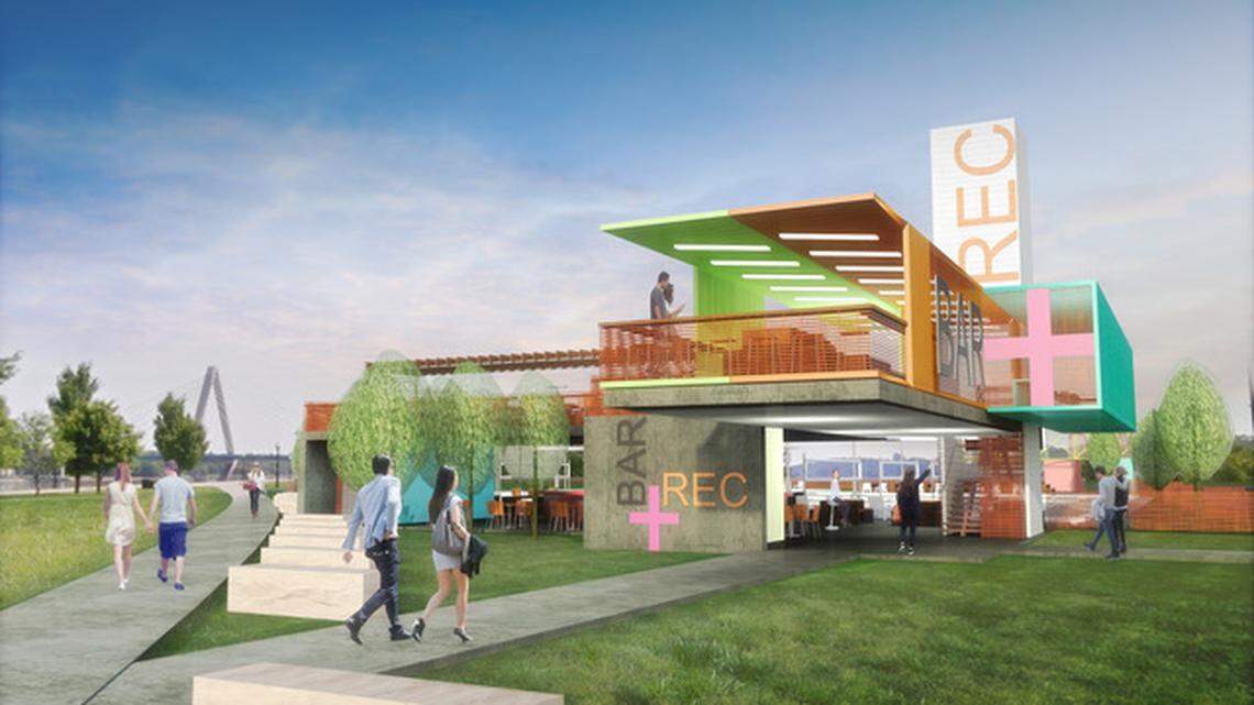 This rendering from Clockwork Architecture + Design shows plans for a new bar called Bar and Rec planned for Berkley Riverfront park.