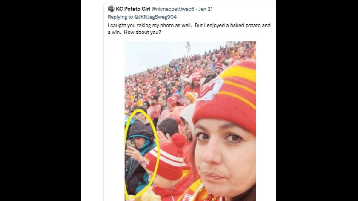 Nicki Conrad, the Kansas City Chiefs season ticket holder who went viral for eating a baked potato at Arrowhead Stadium, has invited fans to a free potato bar before the AFC Championship Game. Hy-Vee is sponsoring the event.