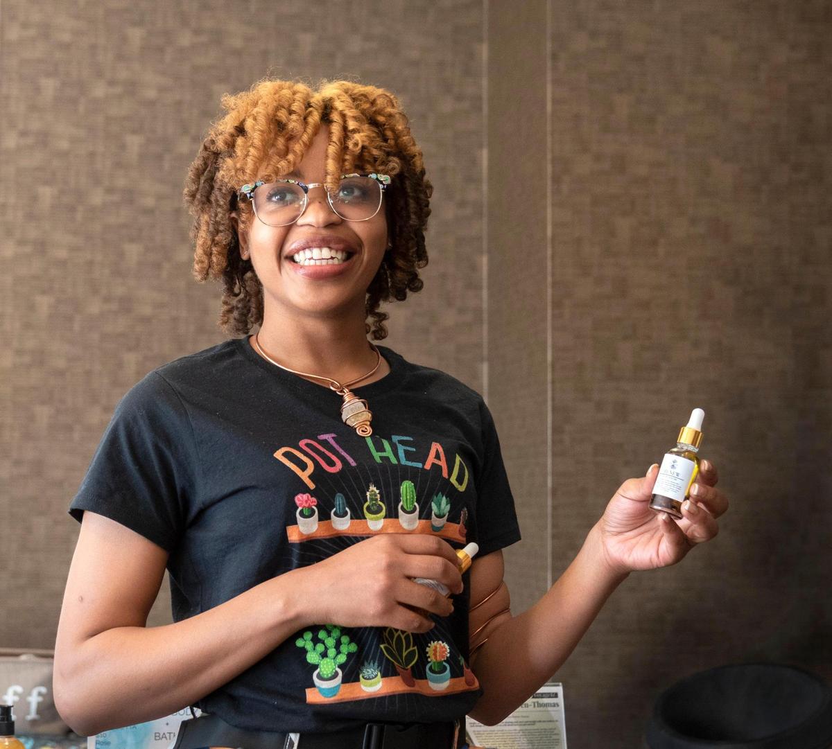 Rosierra Warren-Thomas, aka Rosie the Herbalist, sells a variety of creams, oils and teas, many of them made from plants grown in her own garden.