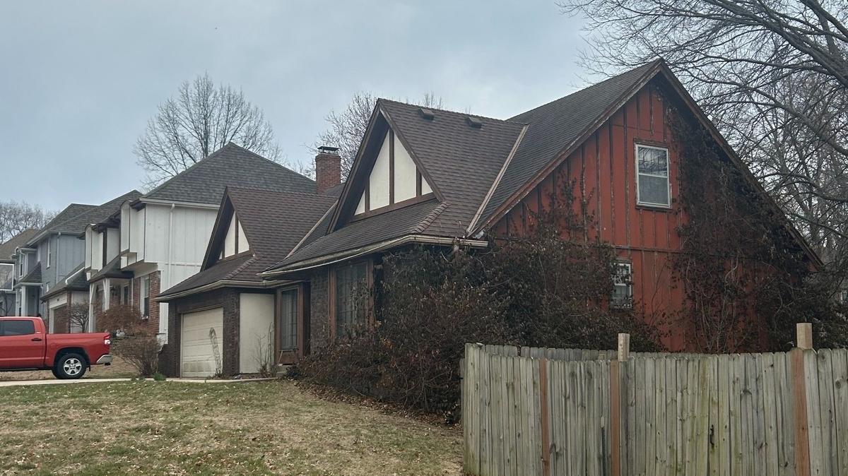 Mike Carroll’s home as seen on March 24, 2023. Overland Park police say the man died of natural causes in 2016 before a resident called authorities Oct. 23, 2022.