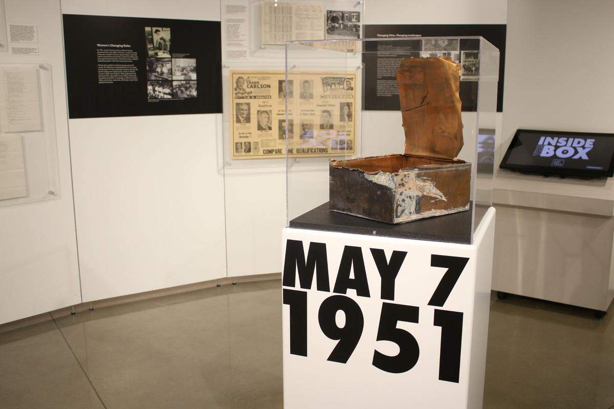 All sorts of documents, from letters to newspapers were included in the 1951 copper box time capsule now on display at the Johnson County Museum.