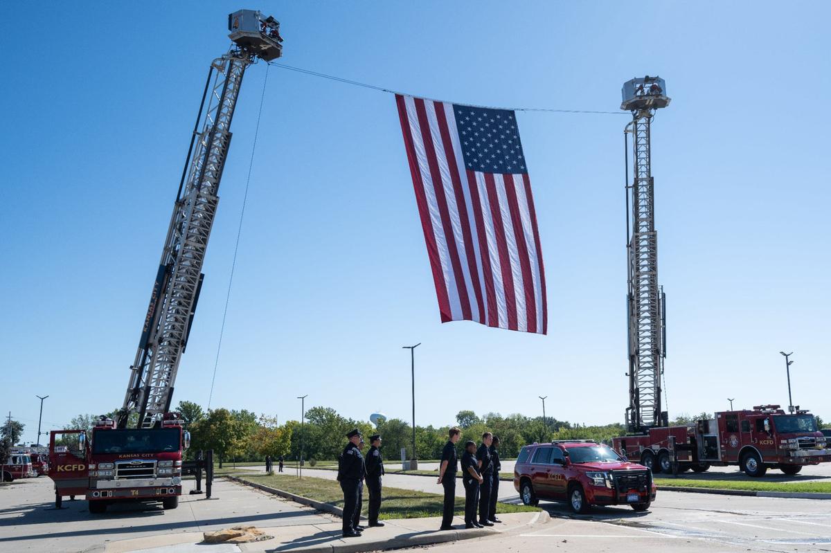 Funeral services for Kyle Brinker take place on Wednesday, Sept. 25, 2024 at Pleasant Valley Baptist Church in Liberty. Brinker served in the Kansas City Fire Department for 11 years, most recently at Station 35, one of the city’s busiest stations.