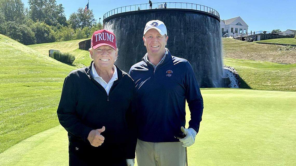 President Donald Trump and Sen. Eric Schmitt