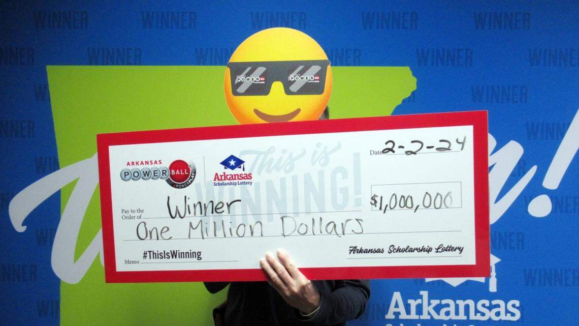 Singing Kool and The Gang at the claim center, the Arkansas man won $1 million in the lottery, narrowly missing the jackpot. 