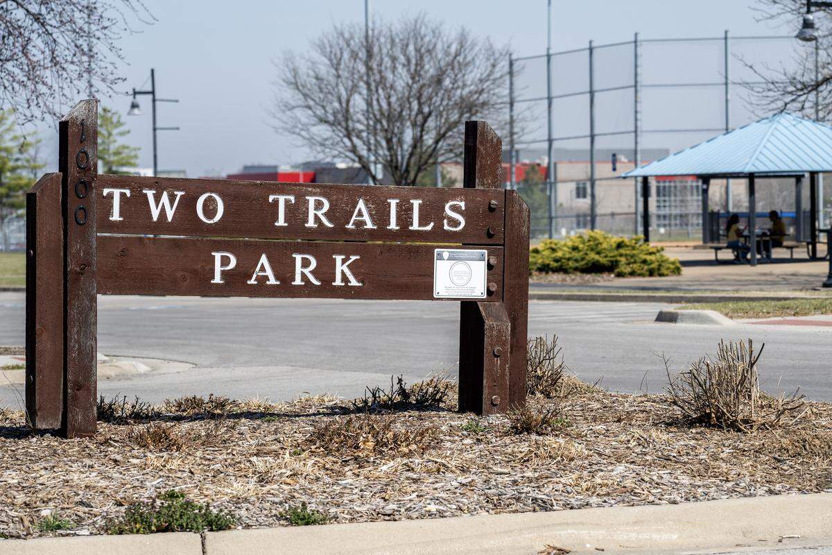 Two Trails Park at 1000 N. Ridgeview Rd., is pictured on Friday, March 20, 2026, in Olathe.