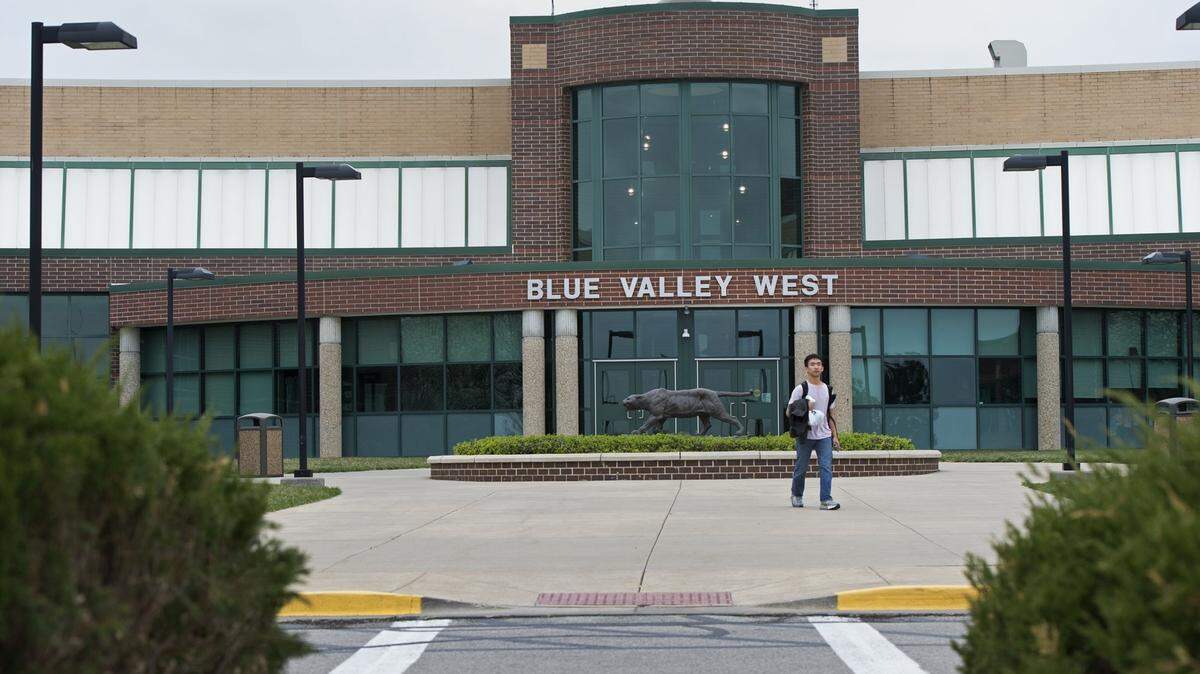 Blue Valley West High School, 16200 Antioch Road, in Overland Park.