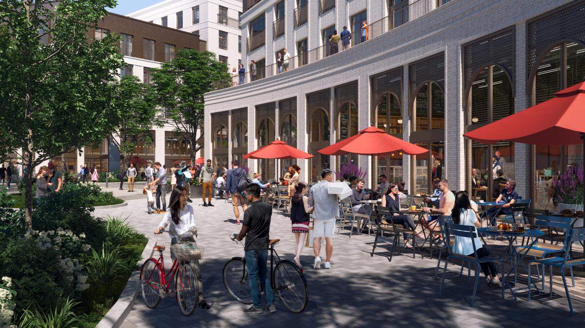 Renderings of the planned development along Kansas City’s Berkley Riverfront