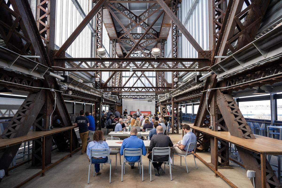 Amourdale Renewal Association holds a meeting at Rock Island Bridge on Wednesday, March 25, 2026, in Kansas City.