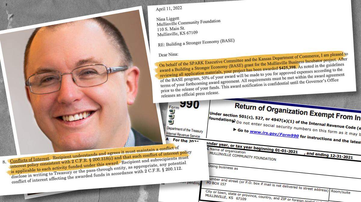 Jonathan Clayton’s role in a grant awarded to the Mullinville Community Foundation has come under scrutiny.