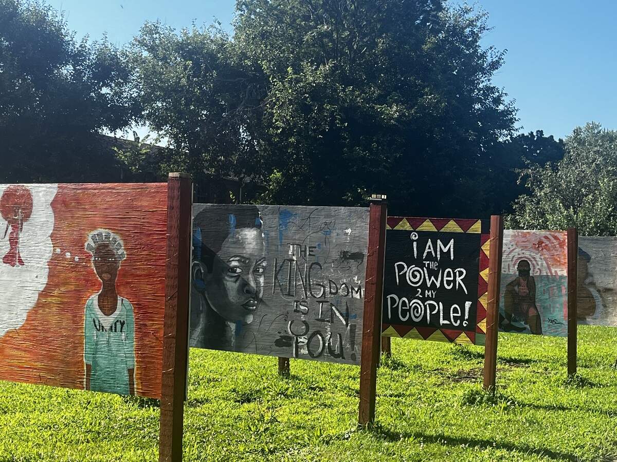 Outside gallery of art on Benton Boulevard in Kansas City’s Santa Fe neighborhood.